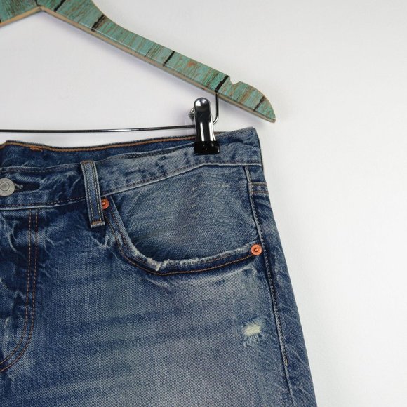 Levis 501 CT Men's Stone Washed Distressed Jeans - Picture 2 of 6